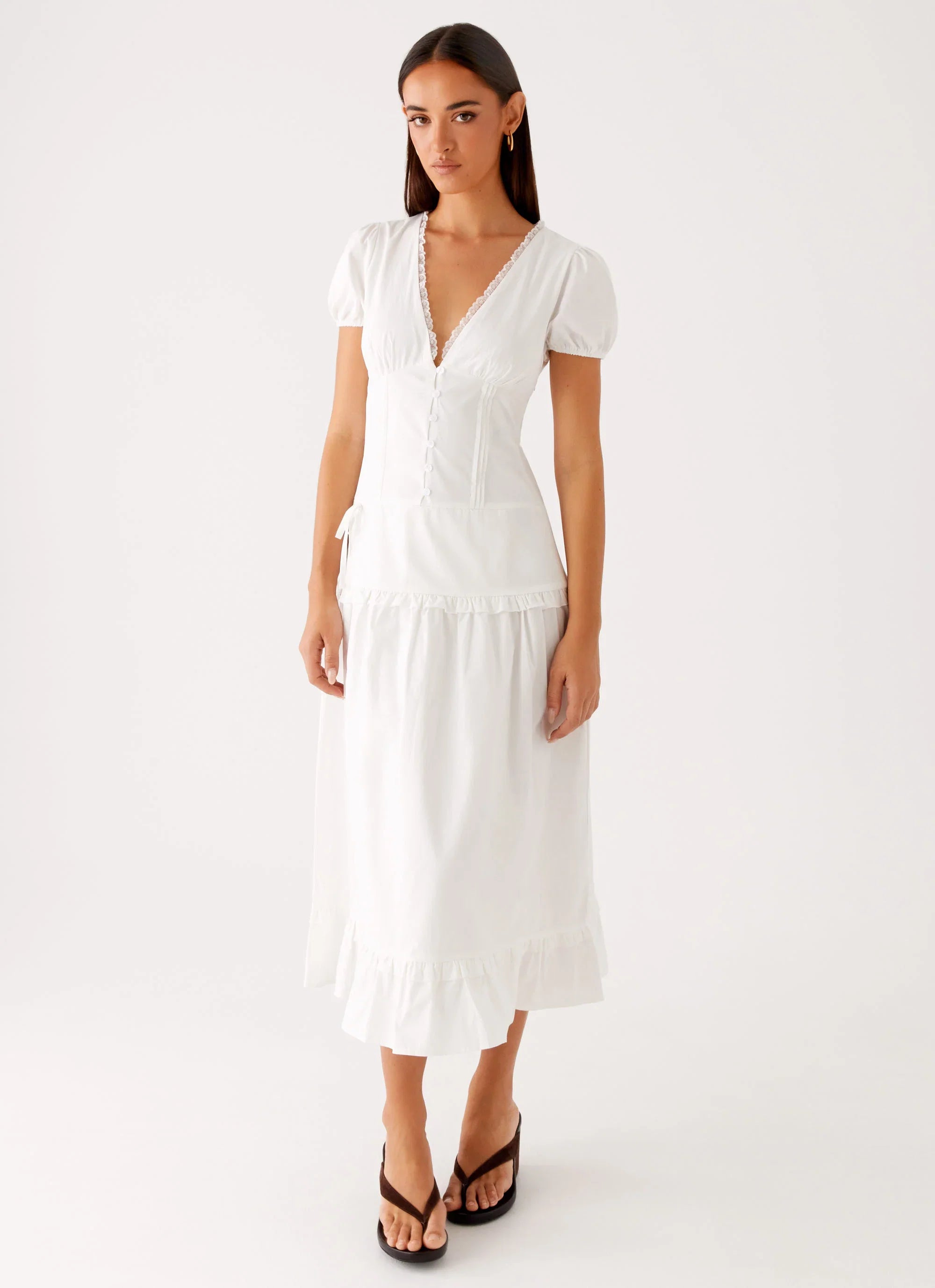 London Midi Dress White