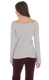 Knit Keyhole Jumper in Light Grey