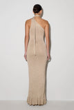 Celestino Floral Metallic Knit Maxi Dress Gold
