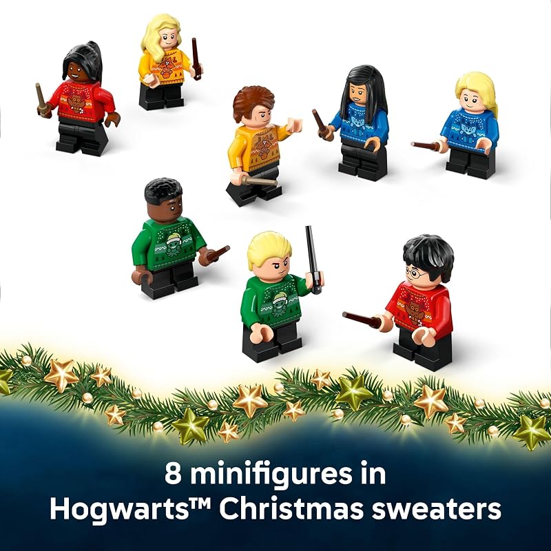 Lego Harry Potter Advent Calendar 2025 Kids Toy Holiday Countdown for Boys Girls 7 24 Buildable Surprises Including Harry Draco Luna Minifigures Kids Gift Idea for Christmas 76456