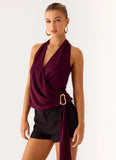 Teaha Wrap Top Plum