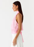 Willow Chiffon Top Baby Pink