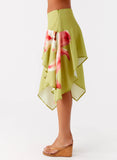 Kia Low Rise Asymmetrical Midi Skirt Jungle Floral