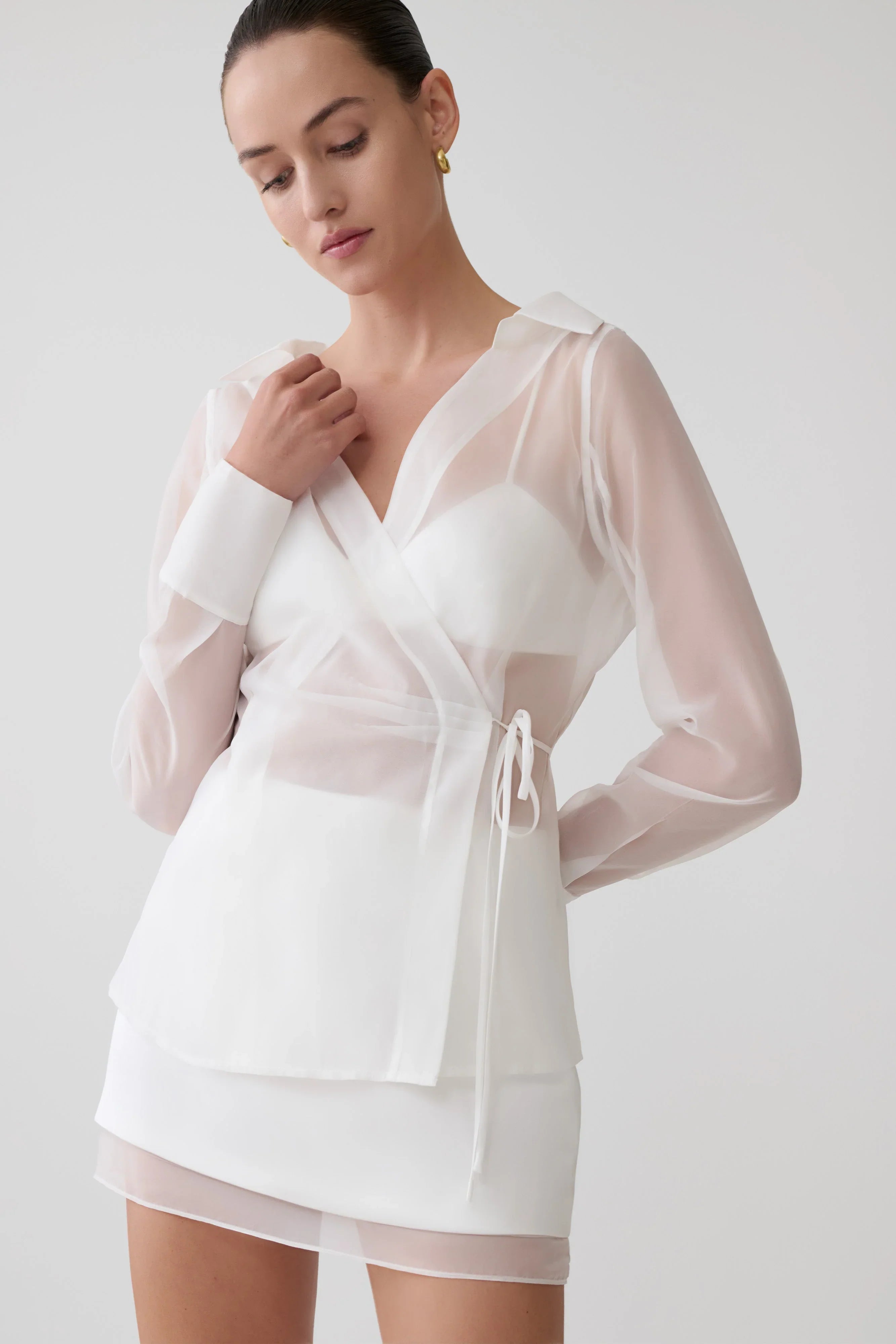 Frankie Satin Mini Skirt White