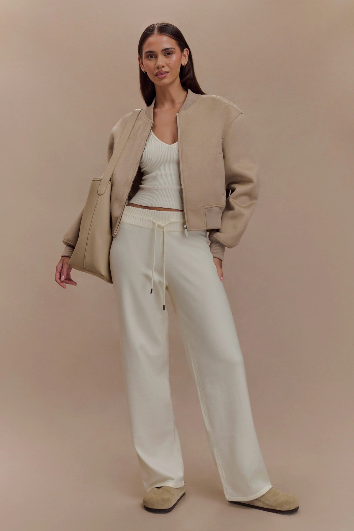 Natalya Knit Wide Leg Pants Ivory
