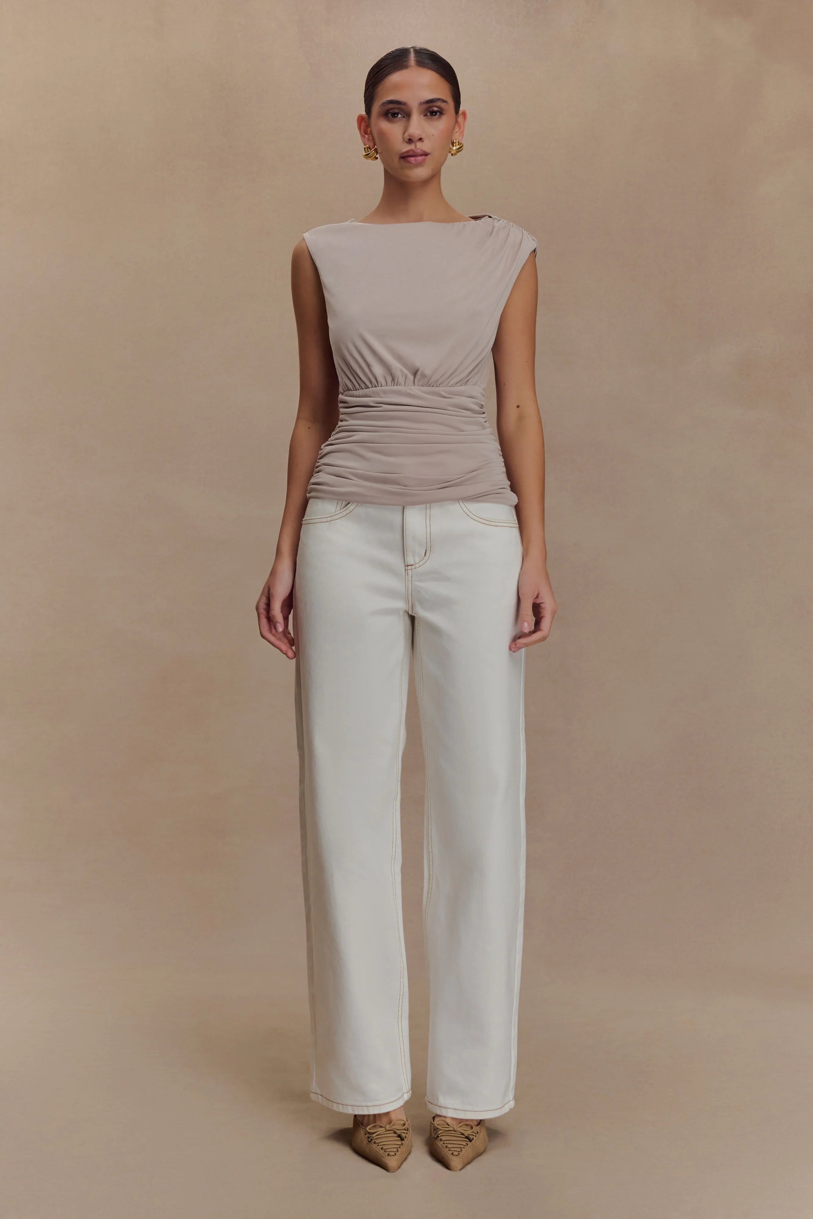 Anthony Short Sleeve Top Taupe