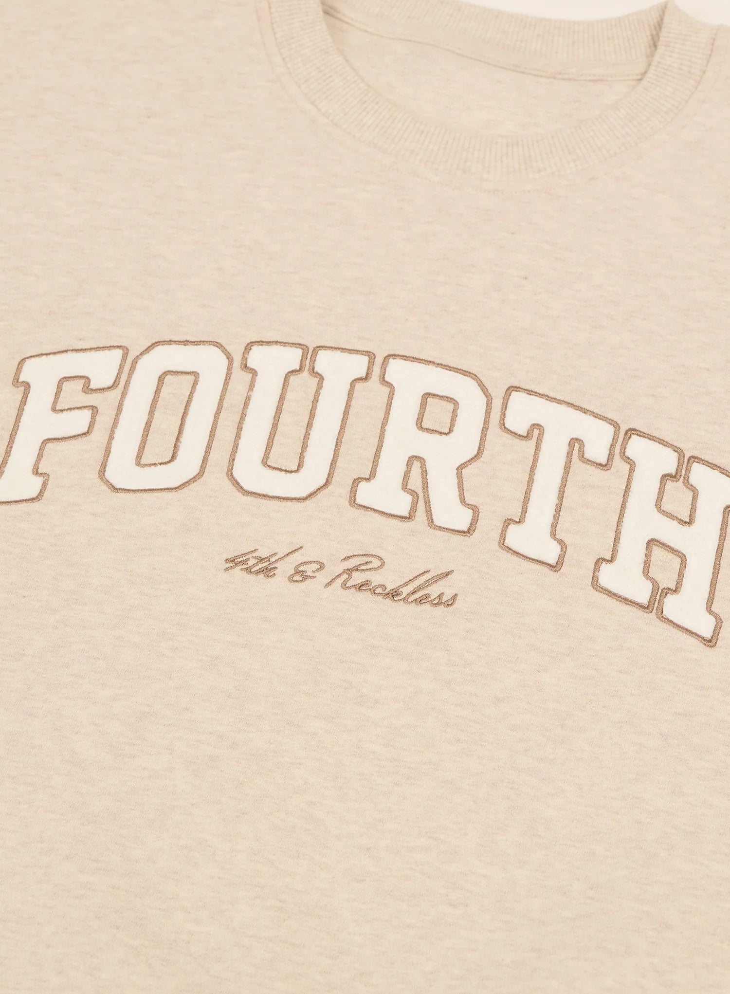 Oatmeal Fourth Slogan Sweatshirt