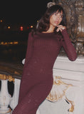 Chocolate Embellished Knitted Long Sleeve Top