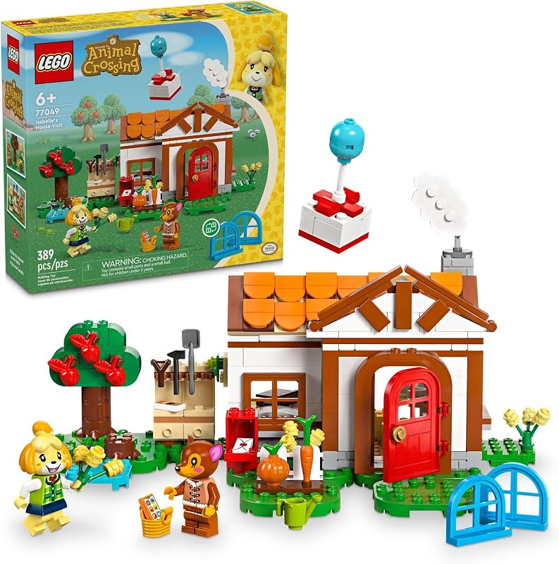 LEGO Animal Crossing Isabelles House Visit Buildable Creative Toy Set for Kids Includes Fauna and More Animal Crossing Toy Figures Video Game Birthday Gift for Girls and Boys Ages 6 and Up 77049