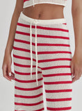 Red And White Striped Knitted Trouser