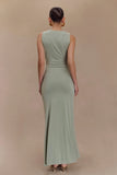 Beck Plunge Maxi Dress With Floral Hardware Basil