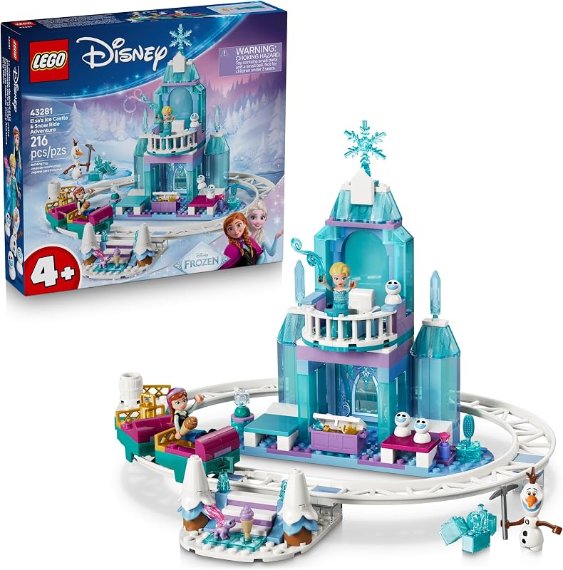 LEGO Disney Frozen Elsas Ice Castle Snow Ride Adventure Building Toy Frozen Toys for Girls Boys Ages 4 Disney Gift for Kids 43281