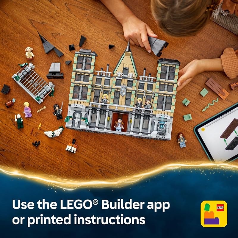 LEGO Harry Potter Malfoy Manor 76453 Building Toy Girls Boys Ages 10 Collectible Harry Potter Display Set 9 Minifigures Gift for Birthdays 1601 pcs