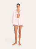 Light Pink Cotton Balloon Sleeve Shirt