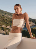Cream Knitted Bandeau Crop Top