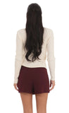 Overlap Skort in Burgundy