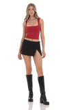 Scoop Neck Tank Top in Red