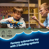 LEGO DREAMZzz Crocodile Submarine Building Toy for Boys Girls Pretend Play Set for Kids Ages 8 W 2 Build Options Includes 3 Minifigures Treasure Creature Gift Idea for Birthdays 71512