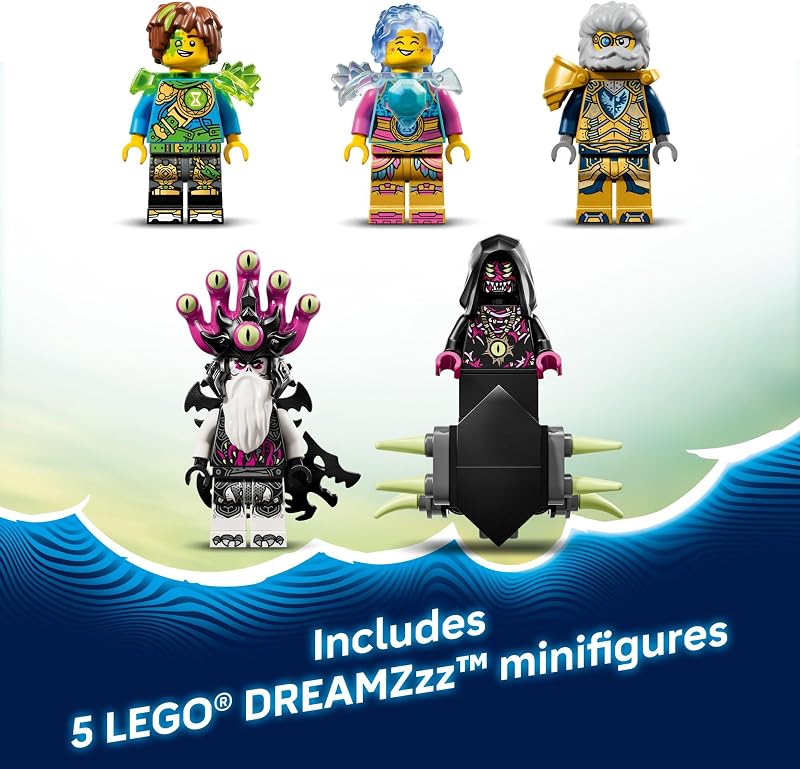 LEGO DREAMZzz Tiger Shark Tank Building Toy for Boys Girls Ages 9 Pretend Play Set for Kids Ages 9 W 2 Build Options Includes 5 Minifigures Gift Idea for Birthdays 71515