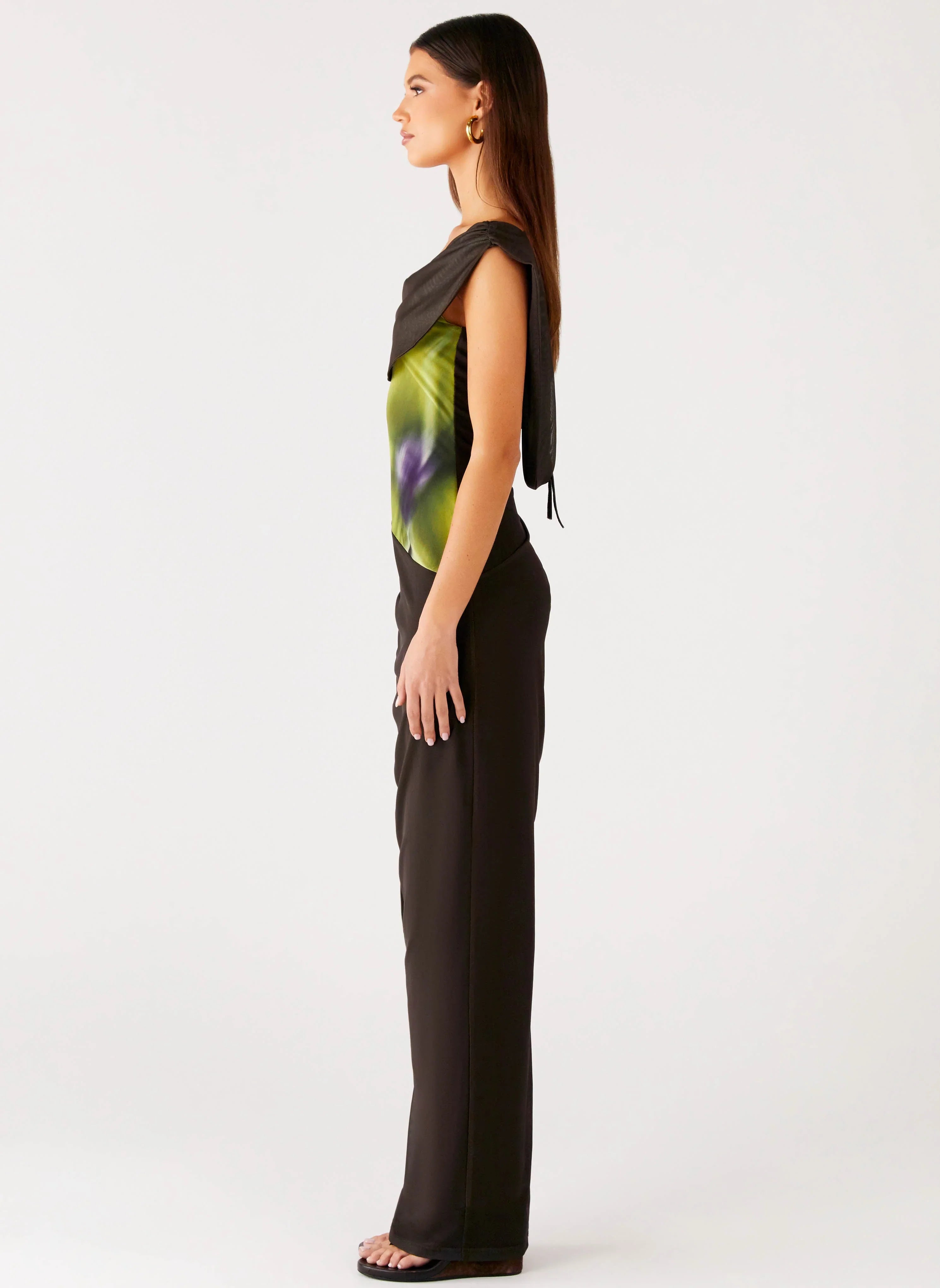 Good Fortune Maxi Dress Lime Flower