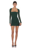 Mesh Long Sleeve Bodycon in Green