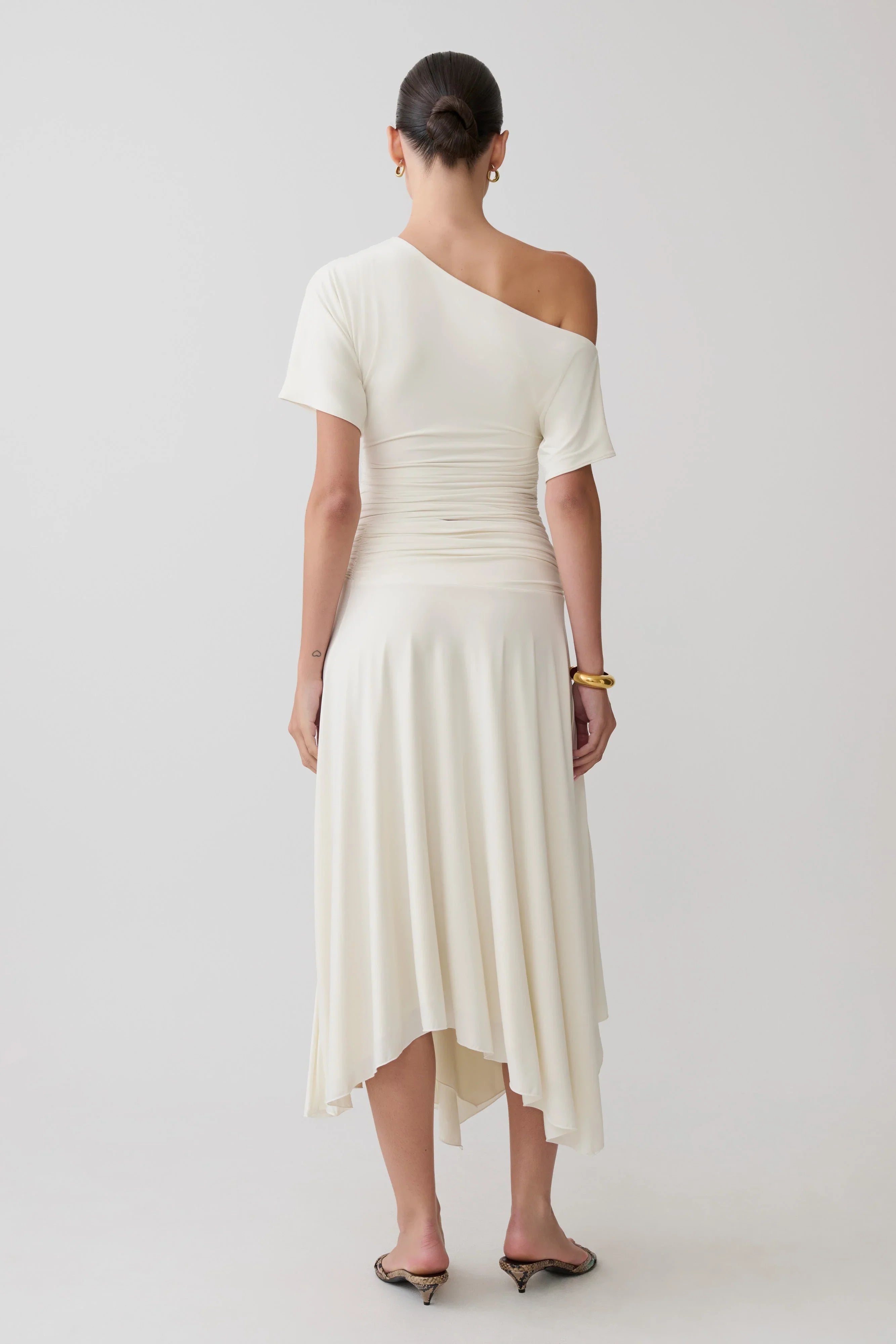 Luu Slinky Midi Skirt Ivory