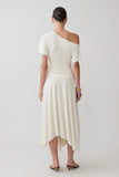 Luu Slinky Midi Skirt Ivory