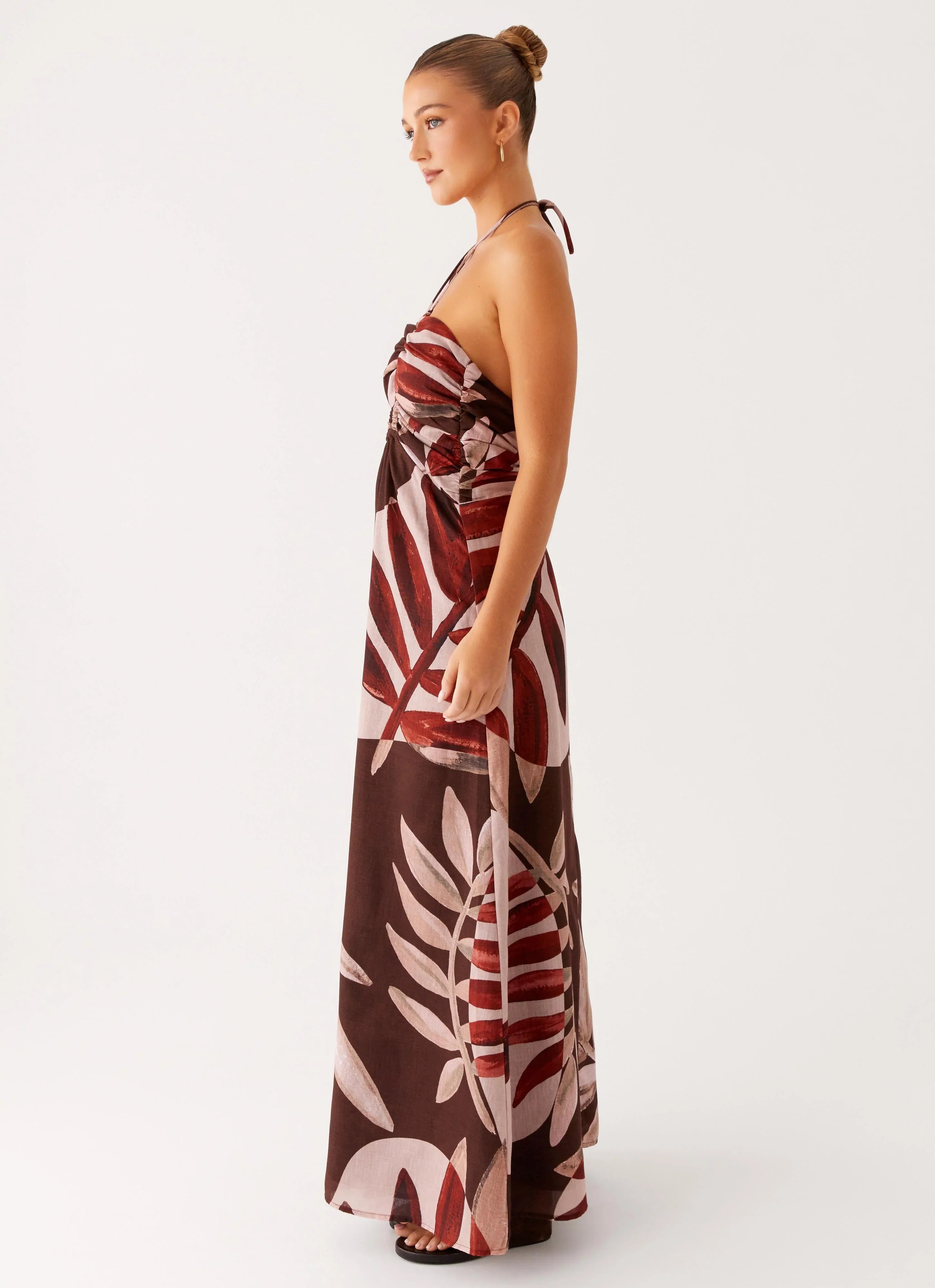 Ramona Linen Maxi Dress Cinnamon Palm