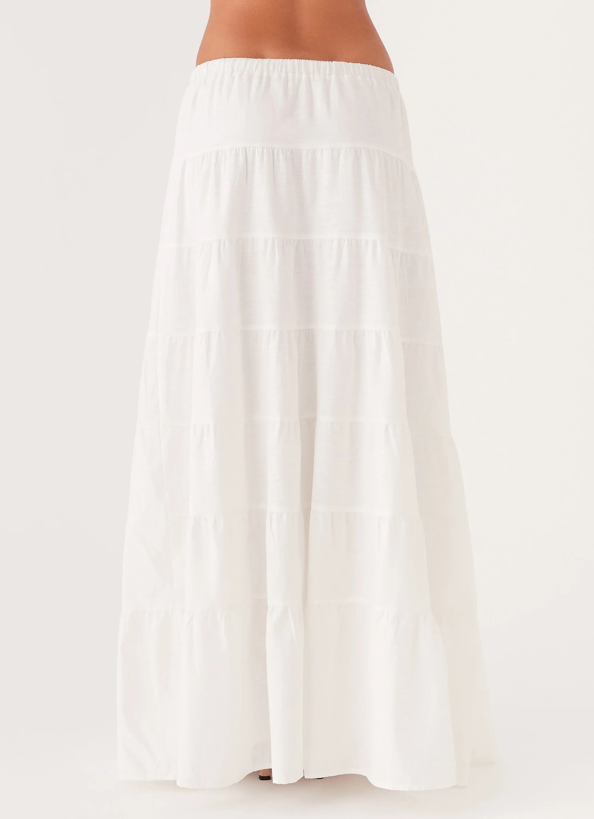 Mariella Linen Maxi Skirt White