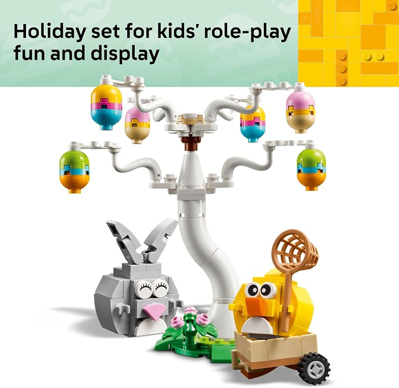 LEGO Easter Bunny and Chick Egg Hunt Building Toy for Girls Boys Springtime Pretend Playset for Kids Ages 8 Basket Stuffer or Gift Idea for Easter Birthdays Special Occasions 40808