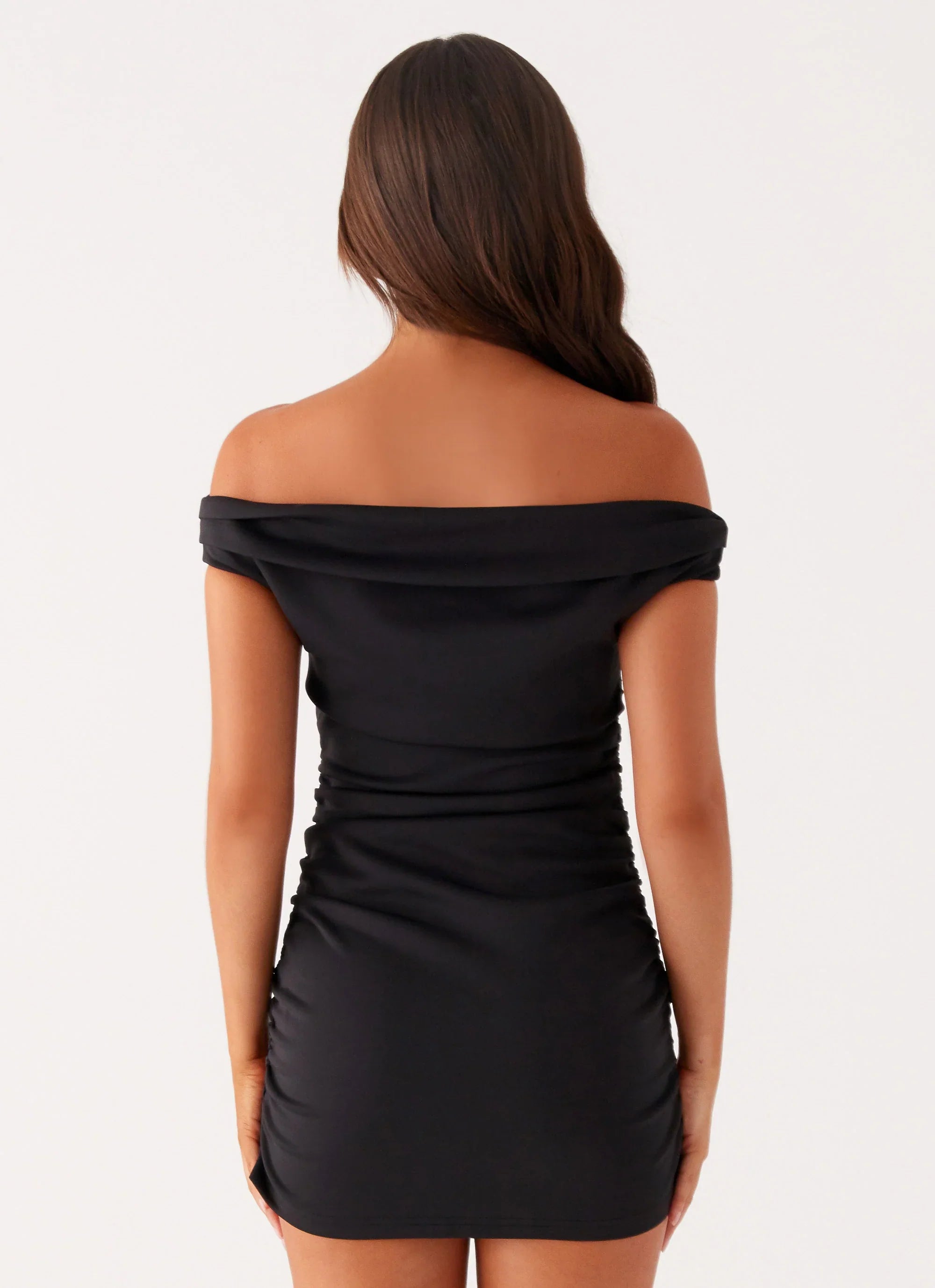 Morgan Off Shoulder Mini Dress Black