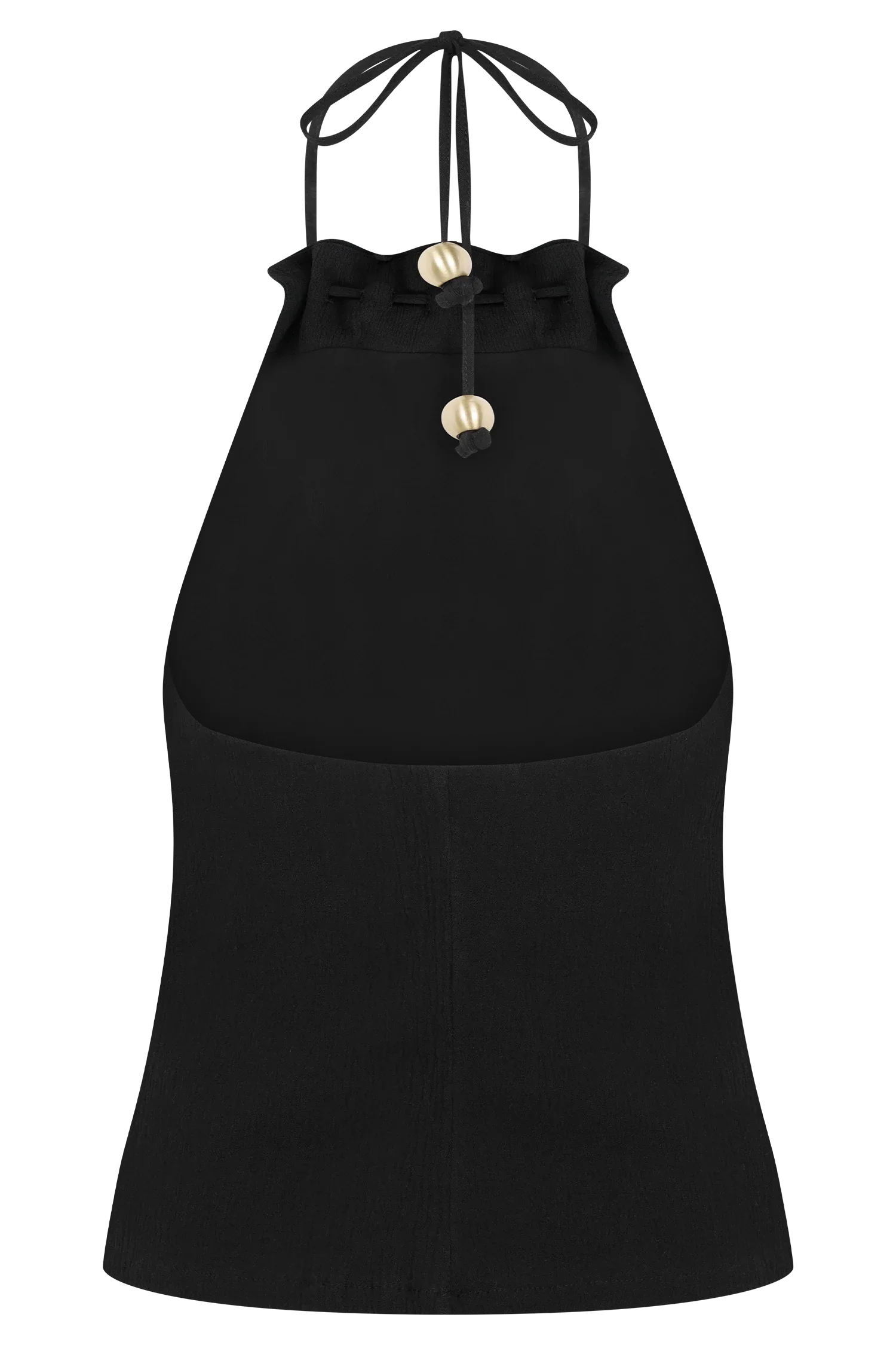 Abeda Cotton Top With Hardware Black