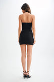 Amelita Suiting Halter Mini Dress Black