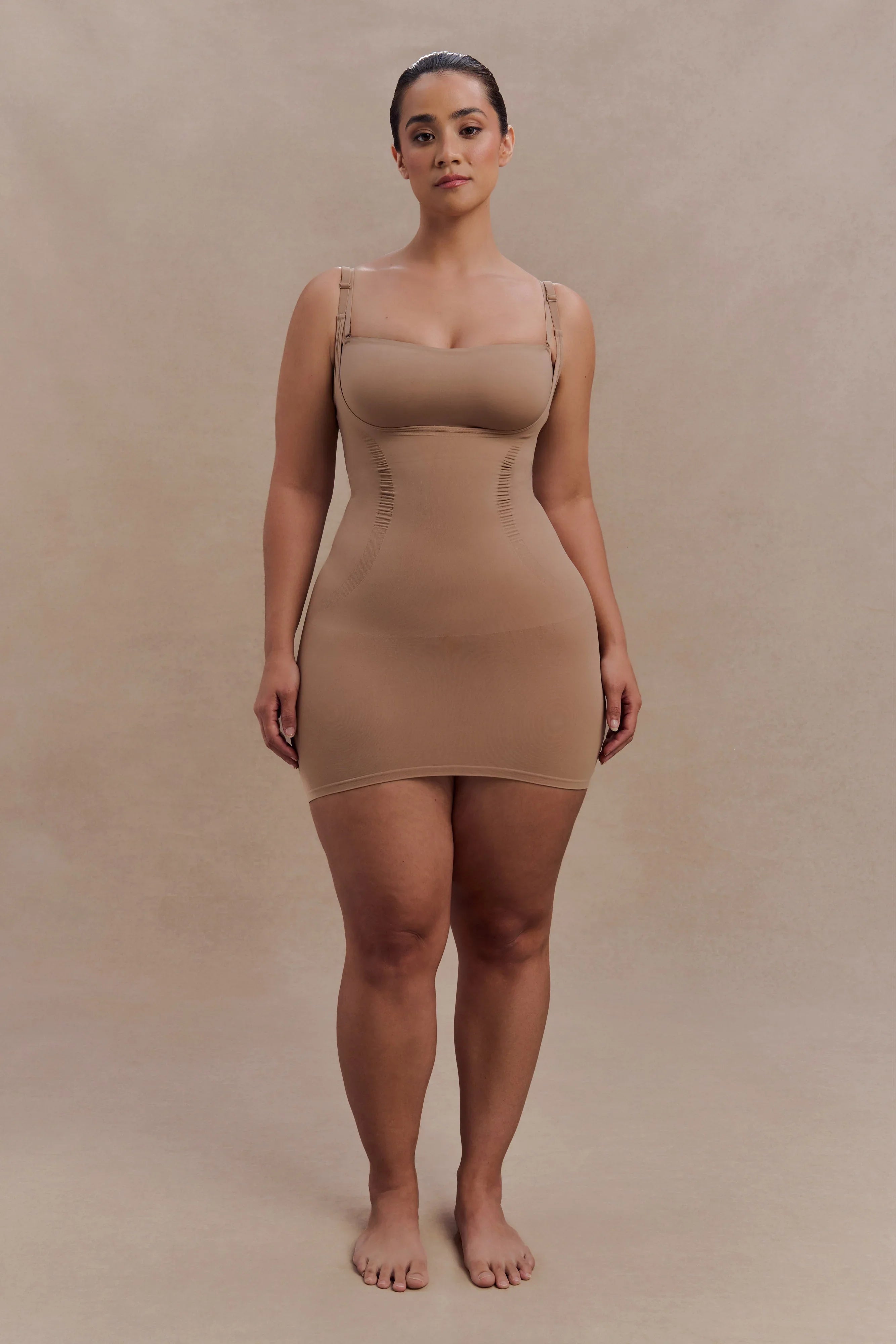 Jocelyn Backless Shapewear Mini Dress Latte
