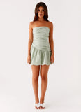 Floria Bubble Mini Dress Sage