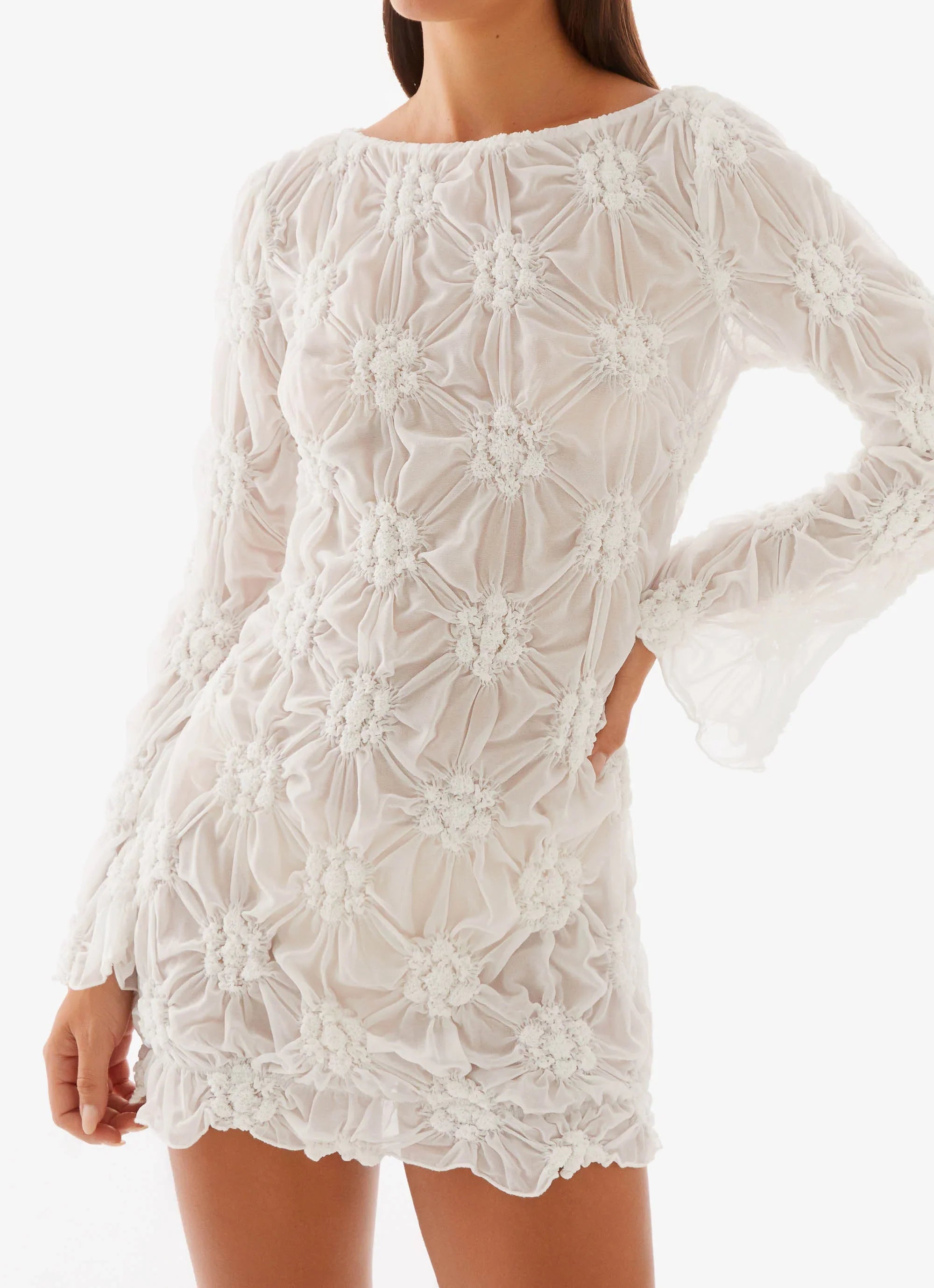 Mia Long Sleeve Dress Ivory
