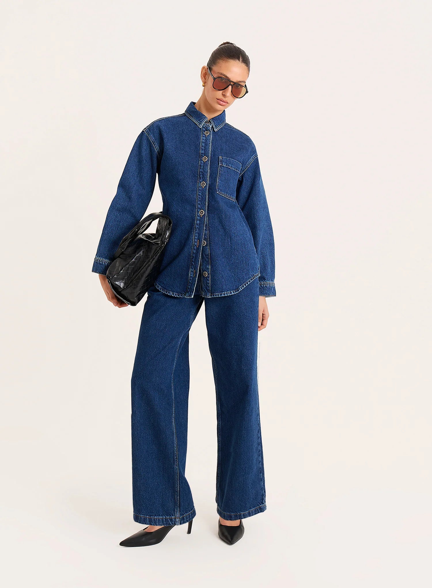 Indigo Wash Oversized Denim Shirt