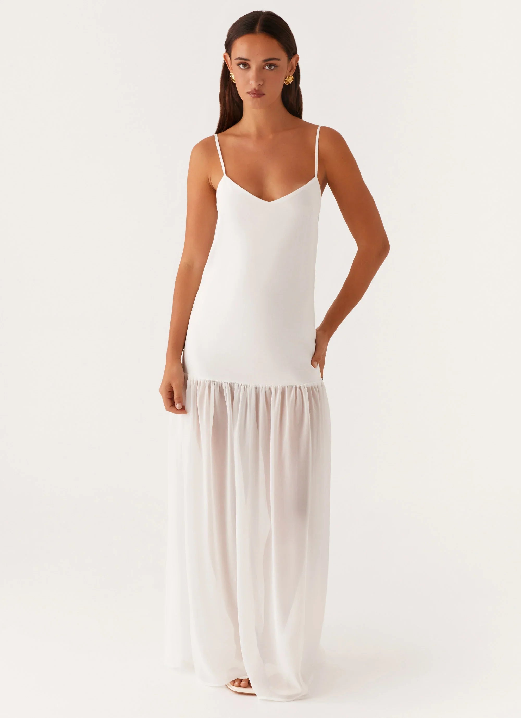 Heavenly Linen Maxi Dress White