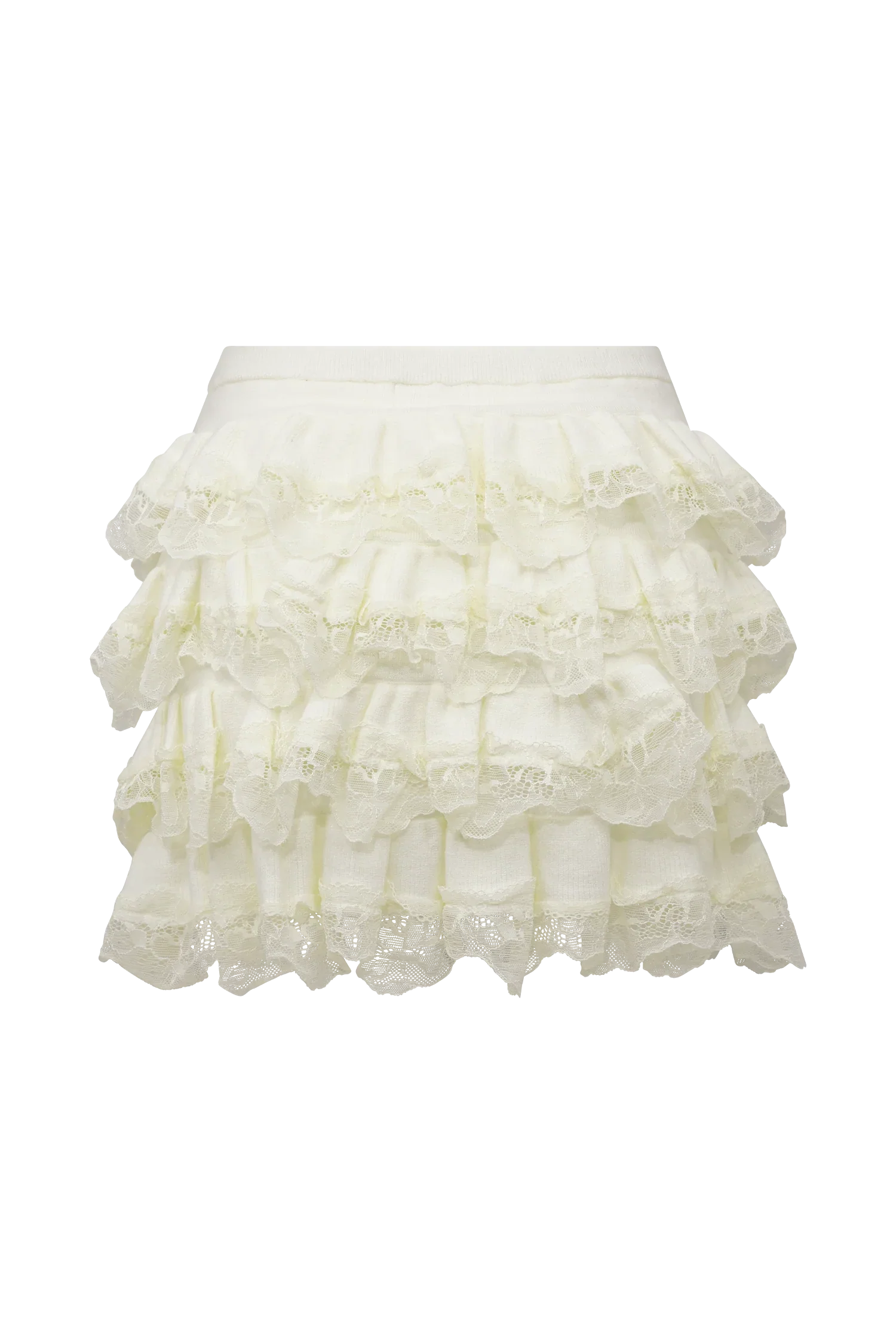 Margaret Lace Ruffle Mini Skort Cream