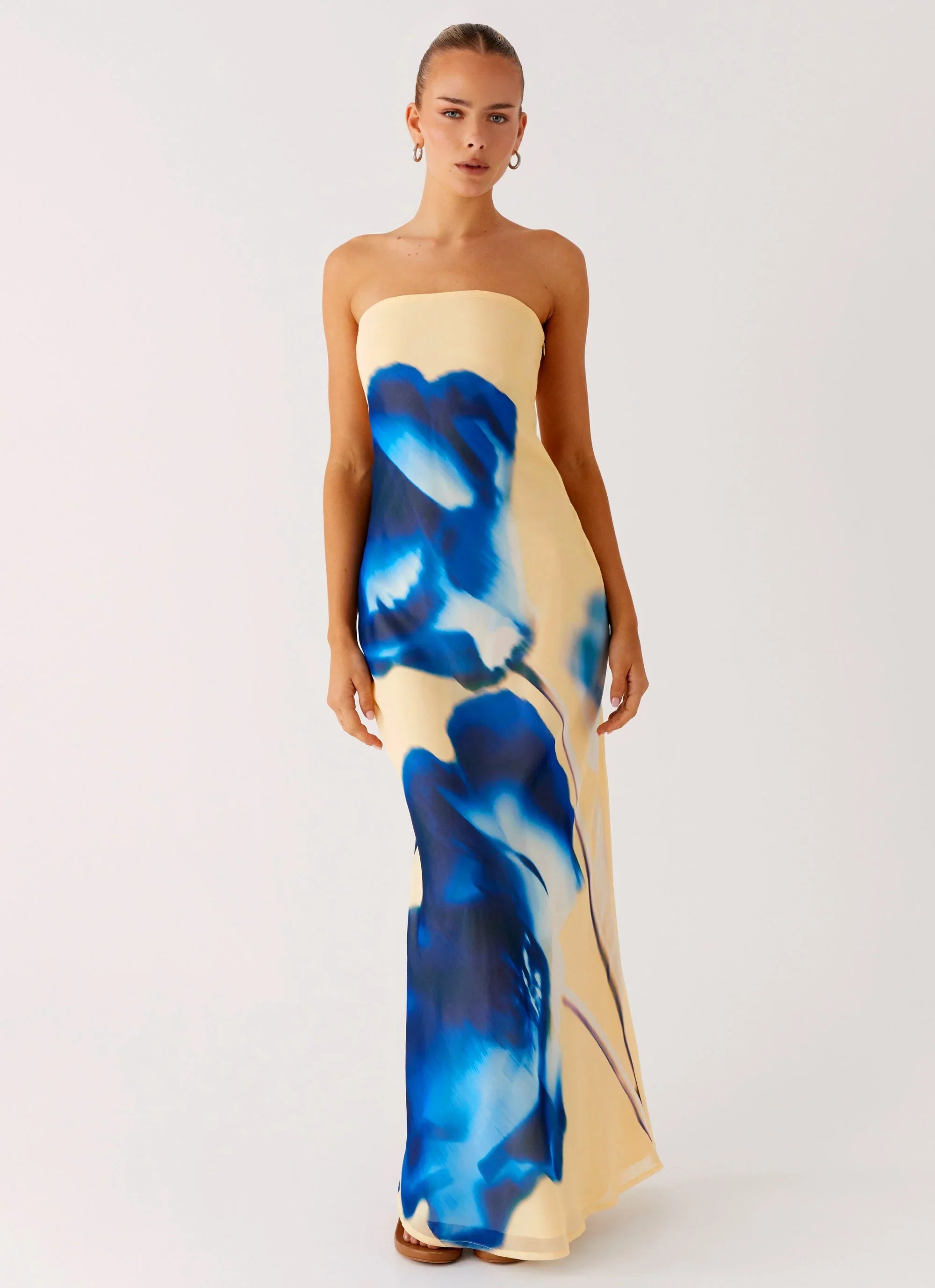 So You Say Strapless Maxi Dress Heirloom Floral