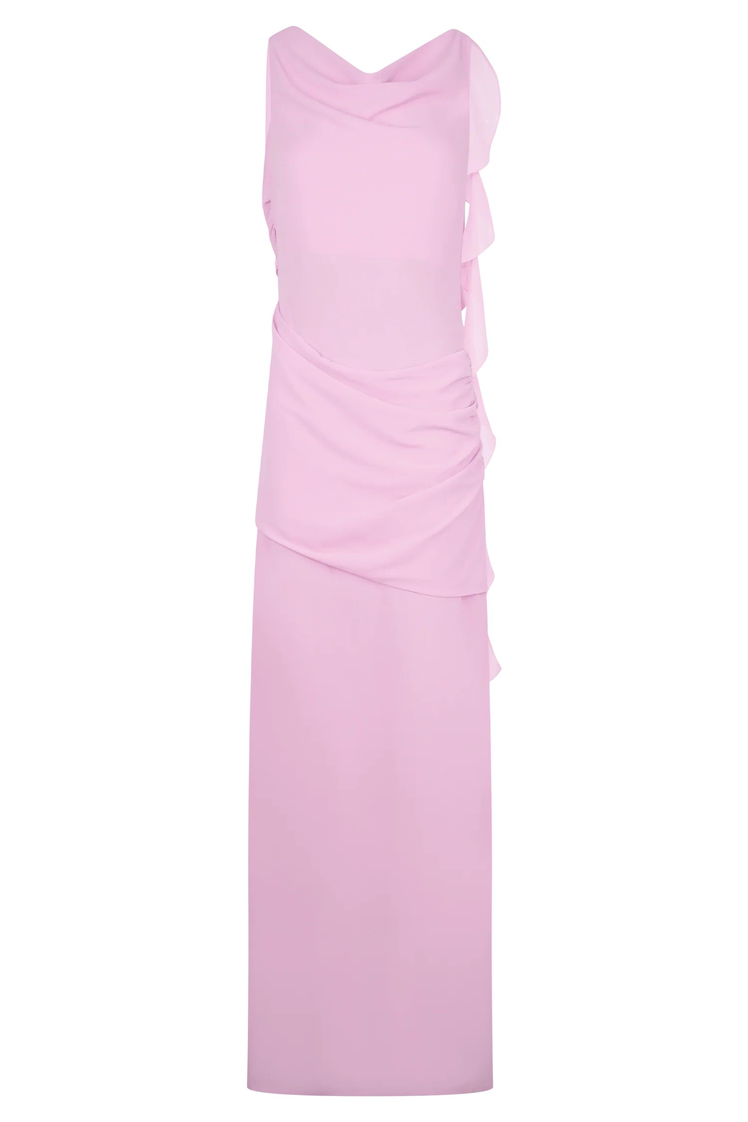Daria Draped Chiffon Maxi Dress Light Lilac