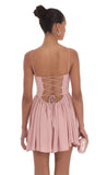 Glitter Corset Dress in Pink