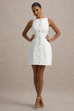 Cheri White Tailored Sleeveless Mini Dress