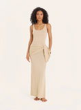 Gold Lurex Belt Detail Knitted Maxi Dress