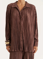 Chocolate Plisse Shirt