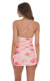 Floral Mesh Bodycon Dress in Pink