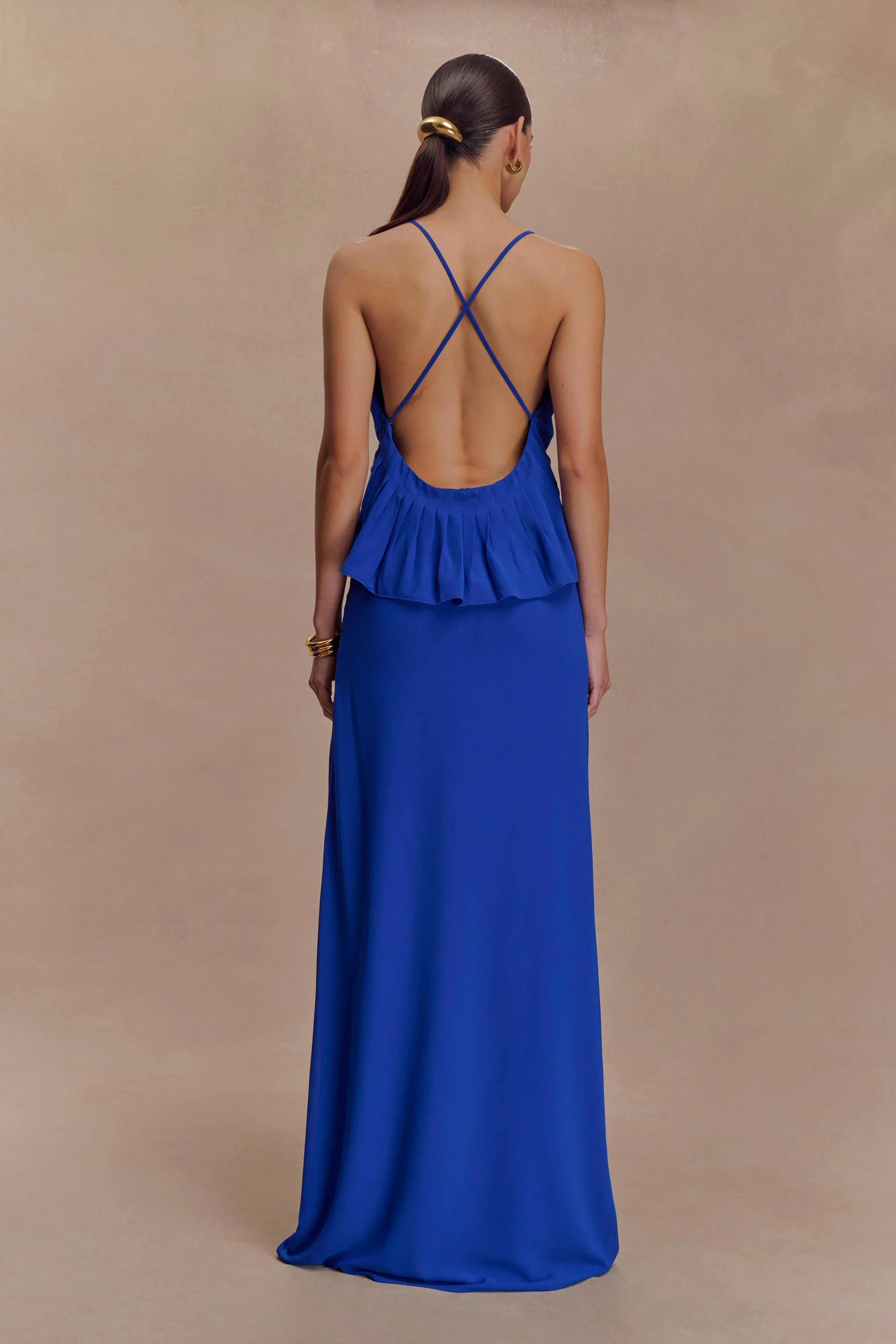 Korra Chiffon Halter Top Cobalt Blue