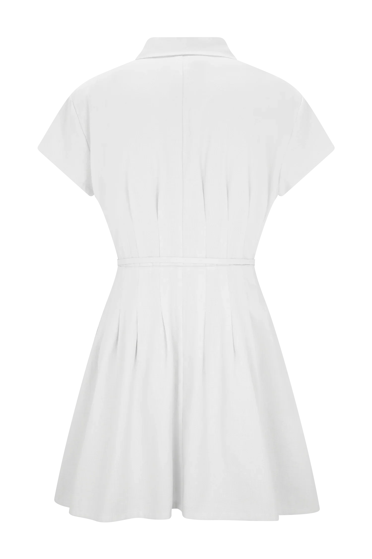 Aysha Buttoned Linen Mini Dress White