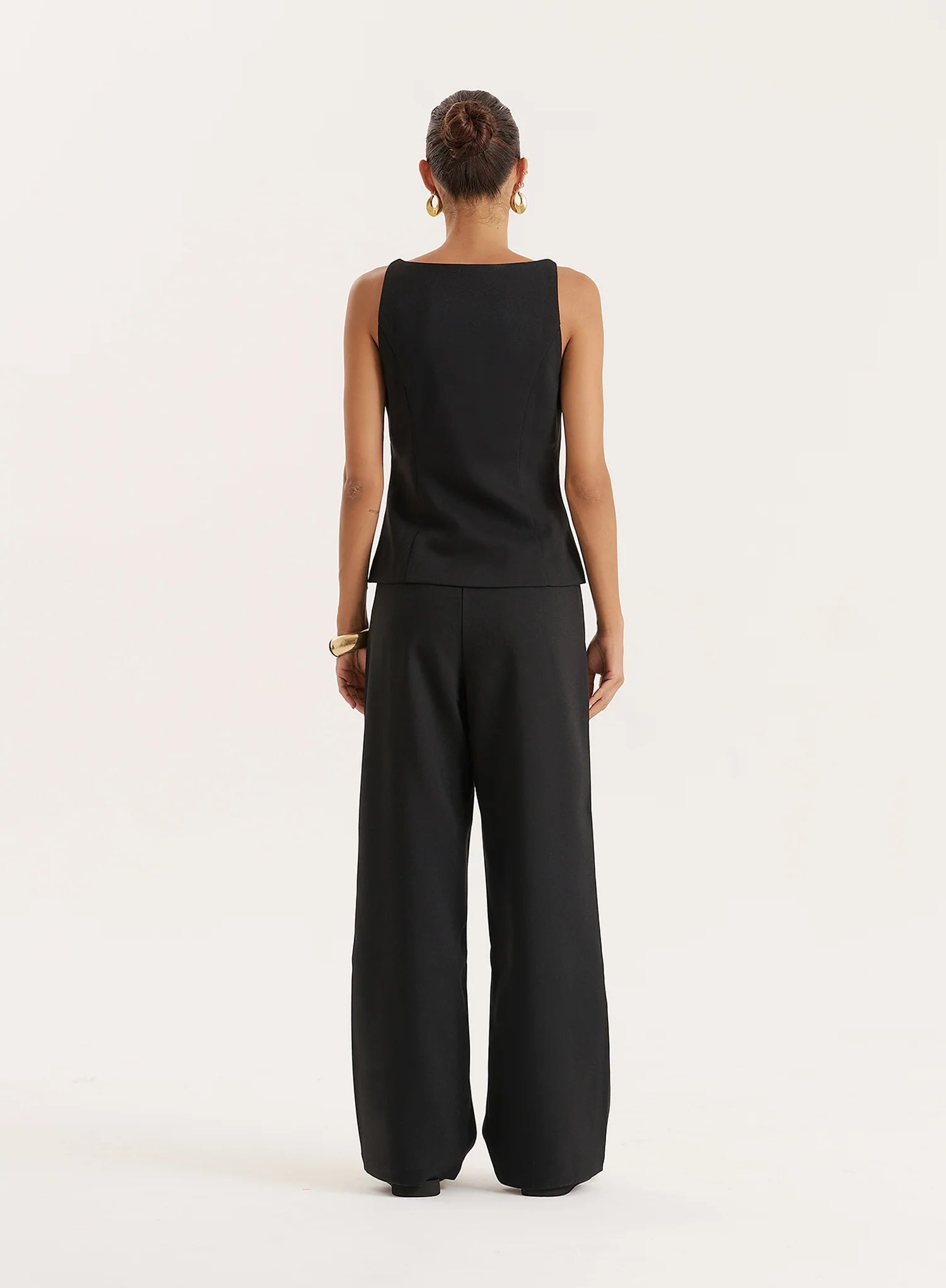Black Tailored Wide Leg Trouser