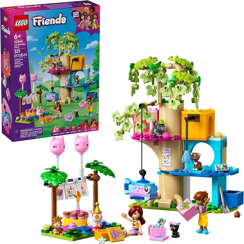 LEGO Friends Tree House Building Toy Pretend Play Building Blocks with Cat Toys 2 Minidolls Creative Storytelling Toy for Girls and Boys Ages 9 Gift Idea 42666